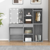 NNEVL LED Dressing Table with Cabinets Grey Sonoma Engineered Wood
