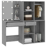 NNEVL LED Dressing Table with Cabinets Grey Sonoma Engineered Wood