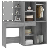 NNEVL LED Dressing Table with Cabinets Grey Sonoma Engineered Wood