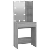 NNEVL LED Dressing Table with Cabinets Grey Sonoma Engineered Wood