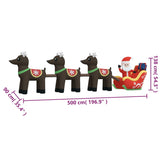 NNEVL Christmas Inflatable Santa and Reindeer Decoration LED 138 cm