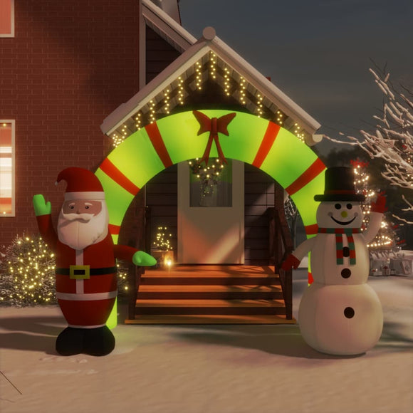 NNEVL Christmas Inflatable Santa & Snowman Arch Gate LED 270 cm