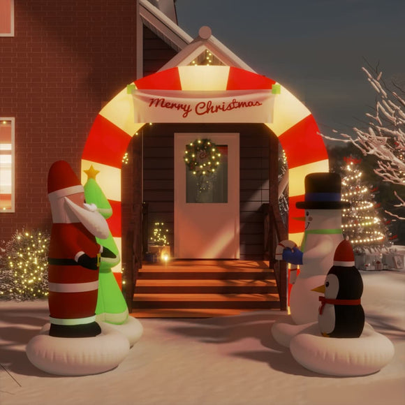 NNEVL Christmas Inflatable Santa & Snowman Arch Gate LED 260 cm
