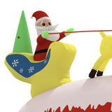 NNEVL Christmas Inflatable Santa and Reindeer Decoration LED 145 cm