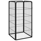 NNEVL Dog Playpen 4 Panels Black 50x100 cm Powder-coated Steel