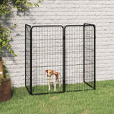 NNEVL Dog Playpen 4 Panels Black 50x100 cm Powder-coated Steel