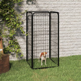 NNEVL Dog Playpen 4 Panels Black 50x100 cm Powder-coated Steel