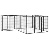 NNEVL 18-Panel Dog Playpen Black 50x100 cm Powder-coated Steel