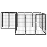 NNEVL 18-Panel Dog Playpen Black 50x100 cm Powder-coated Steel