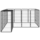 NNEVL 18-Panel Dog Playpen Black 50x100 cm Powder-coated Steel