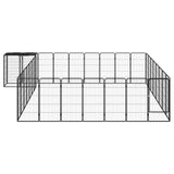 NNEVL 34-Panel Dog Playpen Black 50x100 cm Powder-coated Steel