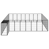 NNEVL 34-Panel Dog Playpen Black 50x100 cm Powder-coated Steel