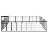 NNEVL 42-Panel Dog Playpen Black 50x100 cm Powder-coated Steel