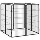 NNEVL 8-Panel Dog Playpen Black 50x100 cm Powder-coated Steel