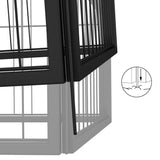 NNEVL 8-Panel Dog Playpen Black 50x100 cm Powder-coated Steel