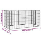 NNEVL 12-Panel Dog Playpen Black 50x100 cm Powder-coated Steel