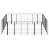 NNEVL 24-Panel Dog Playpen Black 50x100 cm Powder-coated Steel