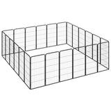 NNEVL 24-Panel Dog Playpen Black 50x100 cm Powder-coated Steel