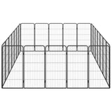 NNEVL 24-Panel Dog Playpen Black 50x100 cm Powder-coated Steel