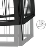 NNEVL 24-Panel Dog Playpen Black 50x100 cm Powder-coated Steel