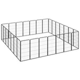 NNEVL 28-Panel Dog Playpen Black 50x100 cm Powder-coated Steel