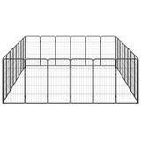NNEVL 28-Panel Dog Playpen Black 50x100 cm Powder-coated Steel