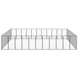 NNEVL 40-Panel Dog Playpen Black 50x100 cm Powder-coated Steel
