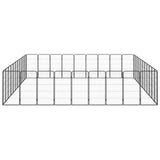 NNEVL 40-Panel Dog Playpen Black 50x100 cm Powder-coated Steel