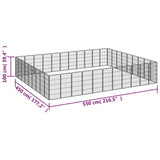 NNEVL 40-Panel Dog Playpen Black 50x100 cm Powder-coated Steel