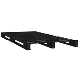 NNEVL Bed Frame Black 100x200 cm Solid Wood Pine