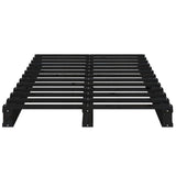NNEVL Bed Frame Black 100x200 cm Solid Wood Pine
