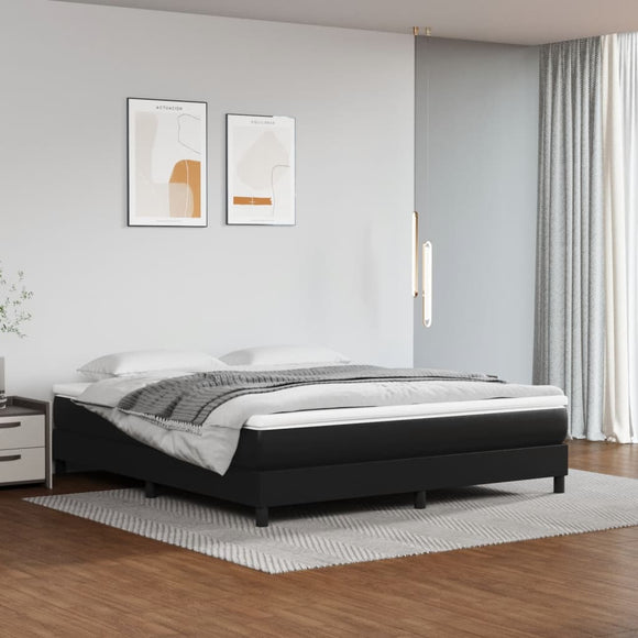 NNEVL Pocket Spring Bed Mattress Black 152x203x20 cm Queen Faux Leather