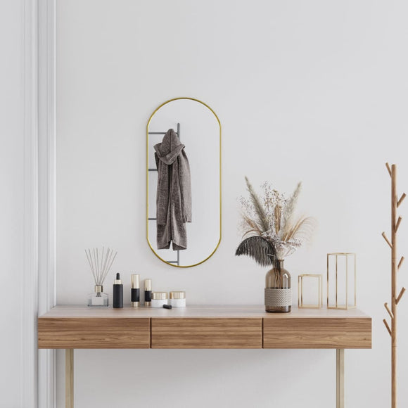 NNEVL Wall Mirror Gold 80x35 cm Oval