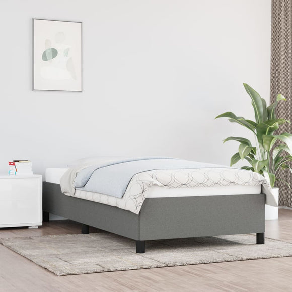 NNEVL Bed Frame Dark Grey 107x203 cm King Single Fabric