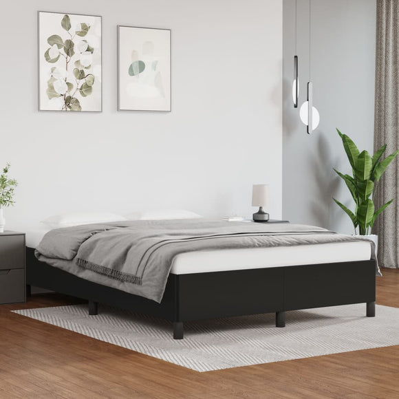 NNEVL Bed Frame Black 152x203 cm Queen Faux Leather