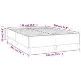 NNEVL Bed Frame Dark Grey 137x190 cm Double Velvet