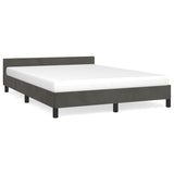 NNEVL Bed Frame with Headboard Dark Grey 137x187 cm Double Velvet