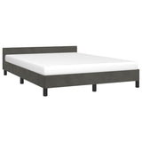 NNEVL Bed Frame with Headboard Dark Grey 137x187 cm Double Velvet