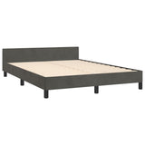 NNEVL Bed Frame with Headboard Dark Grey 137x187 cm Double Velvet