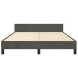 NNEVL Bed Frame with Headboard Dark Grey 137x187 cm Double Velvet
