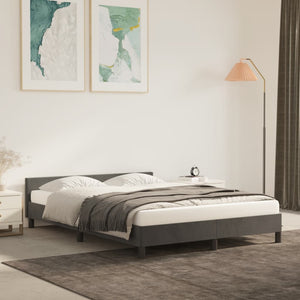 NNEVL Bed Frame with Headboard Dark Grey 137x187 cm Double Velvet