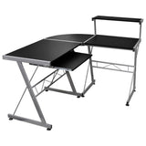 NNEVL Corner Computer Desk Black 132x112x99 cm Engineered Wood