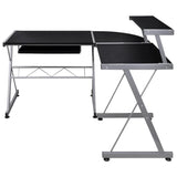 NNEVL Corner Computer Desk Black 132x112x99 cm Engineered Wood
