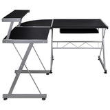 NNEVL Corner Computer Desk Black 132x112x99 cm Engineered Wood