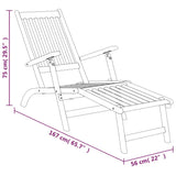 NNEVL Outdoor Deck Chairs with Footrests 2 pcs Solid Wood Acacia