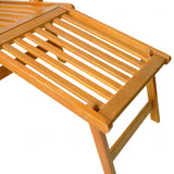 NNEVL Outdoor Deck Chair with Footrest and Table Solid Wood Acacia