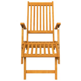 NNEVL Outdoor Deck Chairs with Footrests and Table Solid Wood Acacia