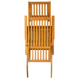 NNEVL Outdoor Deck Chairs with Footrests and Table Solid Wood Acacia