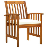 NNEVL Garden Dining Chairs 8 pcs with Cushions Solid Wood Acacia