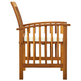 NNEVL Garden Dining Chairs 8 pcs with Cushions Solid Wood Acacia